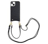 Selencia Coque de télephone Nova avec cordon et porte-cartes pour Apple iPhone 15 - Noir