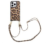 Selencia Coque de télephone Nova avec cordon et porte-cartes pour Apple iPhone 15 Pro - Leopard