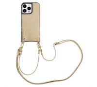 Selencia Coque de télephone Nova avec cordon et porte-cartes pour Apple iPhone 15 Pro Max - Beige