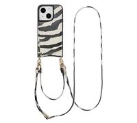 Selencia Coque de télephone Nova avec cordon et porte-cartes pour Apple iPhone 15 - Zazzy Zebra