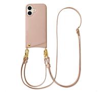 Selencia Coque de télephone Nova avec cordon et porte-cartes pour Apple iPhone 16 - Dusty Rose