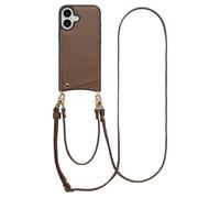Selencia Coque de télephone Nova avec cordon et porte-cartes pour Apple iPhone 16 - Mocha Brown