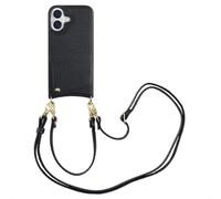 Selencia Coque de télephone Nova avec cordon et porte-cartes pour Apple iPhone 16 - Noir