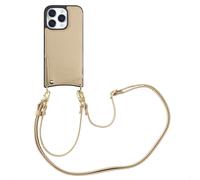 Selencia Coque de télephone Nova avec cordon et porte-cartes pour Apple iPhone 16 Pro - Beige