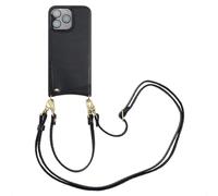 Selencia Coque de télephone Nova avec cordon et porte-cartes pour Apple iPhone 16 Pro Max - Noir