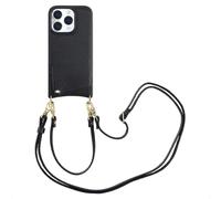 Selencia Coque de télephone Nova avec cordon et porte-cartes pour Apple iPhone 16 Pro - Noir