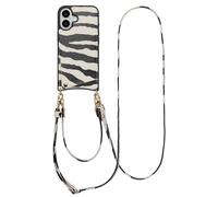 Selencia Coque de télephone Nova avec cordon et porte-cartes pour Apple iPhone 16 - Zazzy Zebra