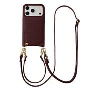 Selencia Coque de télephone Nova avec cordon et porte-cartes pour Apple iPhone 17 Pro - Bold Burgundy