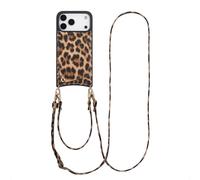 Selencia Coque de télephone Nova avec cordon et porte-cartes pour Apple iPhone 17 Pro Max - Leopard