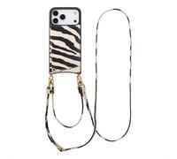 Selencia Coque de télephone Nova avec cordon et porte-cartes pour Apple iPhone 17 Pro Max - Zazzy Zebra