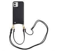 Selencia Coque de télephone Nova avec cordon et porte-cartes pour iPhone 12 (Pro) - Noir