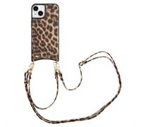 Selencia Selencia Coque de téléphone Nova avec cordon et porte-cartes iPhone 15 Leopard Multicolore