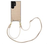 Selencia Coque de téléphone Nova Croco avec cordon et porte-cartes pour Samsung Galaxy S24 Ultra - Beige
