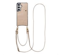 Selencia Coque de télephone Nova Croco avec cordon et porte-cartes pour Samsung Galaxy S26 - Beige