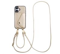 Selencia Coque de télephone Sera avec cordon et porte-cartes enveloppe pour Apple iPhone 17 - Champagne