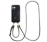 Selencia Coque de télephone Sera avec cordon et porte-cartes enveloppe pour Apple iPhone 17 - Noir