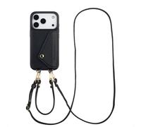 Selencia Coque de télephone Sera avec cordon et porte-cartes enveloppe pour Apple iPhone 17 Pro - Noir