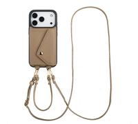 Selencia Coque de télephone Sera avec cordon et porte-cartes enveloppe pour Apple iPhone 17 Pro - Taupe
