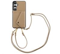 Selencia Selencia Coque de télephone Sera avec cordon et porte-cartes enveloppe pour Samsung Galaxy S24 FE Taupe Beige