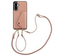 Selencia Coque de télephone Sera avec cordon et porte-cartes enveloppe pour Samsung Galaxy A36 / A56 - Old Pink