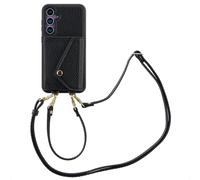 Selencia Coque de télephone Sera avec cordon et porte-cartes enveloppe pour Samsung Galaxy S23 FE - Noir