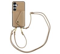 Selencia Coque de télephone Sera avec cordon et porte-cartes enveloppe pour Samsung Galaxy S25 / S24 - Taupe