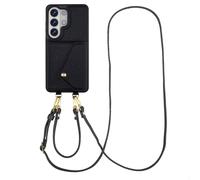 Selencia Coque de télephone Sera avec cordon et porte-cartes enveloppe pour Samsung Galaxy S26 Ultra - Noir