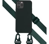 Selencia Coque en silicone avec cordon détachable pour iPhone 12 (Pro) - Vert foncé
