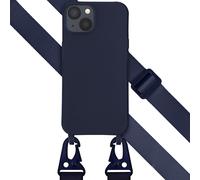 Selencia Coque silicone avec cordon amovible pour iPhone 13 - Bleu foncé