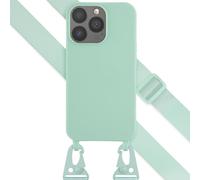 Selencia Coque en silicone avec cordon détachable pour iPhone 13 Pro - Turquoise