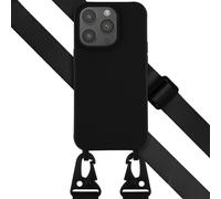 iPhone 14 Pro hülle iPhone 14 Pro Schützhulle Coque en silicone avec cordon détachable Silikon Schwarz Selencia