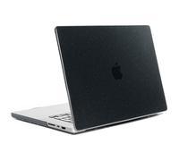 Coque pour MacBook Pro 14 pouces (2021), pour MacBook Pro 14 pouces (2023) M3 chip Transparante Glitter Laptop Cover Noir