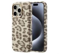 Selencia Coque Sabi imprimé panthère avec MagSafe pour Apple iPhone 15 Pro - Soft Ivory