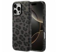 Selencia Coque Sabi imprimé panthère avec MagSafe pour Apple iPhone 16 Pro Max - Midnight Black
