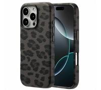 Selencia Coque Sabi imprimé panthère avec MagSafe pour Apple iPhone 16 Pro - Midnight Black