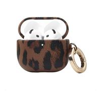 Selencia Coque Sabi motif panthère pour Apple Airpods 4 - Mocha Brown