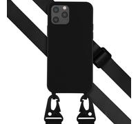 Selencia Coque silicone avec cordon amovible pour Apple iPhone 12 (Pro) - Noir