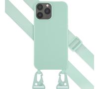 Selencia Coque silicone avec cordon amovible pour Apple iPhone 13 Pro Max - Turquoise