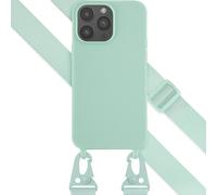 Selencia Selencia Coque silicone avec cordon amovible pour iPhone 14 Pro Max Turquoise Turquoise
