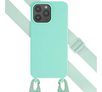 Selencia Coque silicone avec cordon amovible pour iPhone 15 Pro Max - Turquoise