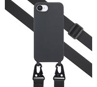 Selencia Coque silicone avec cordon amovible pour Apple iPhone 16e - Noir