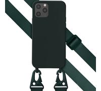 Selencia Coque silicone avec cordon amovible pour iPhone 12 (Pro) - Vert foncé