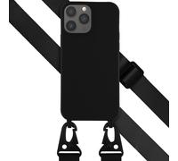 Selencia Coque silicone avec cordon amovible pour iPhone 13 Pro Max - Noir