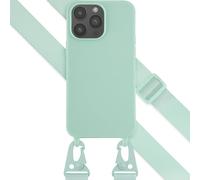 Selencia Coque silicone avec cordon amovible pour iPhone 14 Pro Max - Turquoise