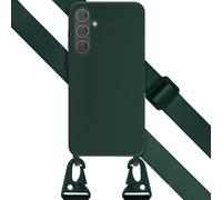 Coque silicone avec cordon amovible pour Samsung Galaxy A35 - Vert foncé