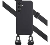 Selencia Coque silicone avec cordon amovible pour Samsung Galaxy S24 FE - Noir