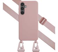 Selencia Coque silicone avec cordon amovible pour Samsung Galaxy S24 FE - Sand Pink