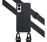 Selencia Coque silicone avec cordon amovible pour Samsung Galaxy S25 Edge - Noir