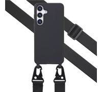 Selencia Coque silicone avec cordon amovible pour Samsung Galaxy S25 Plus - Noir