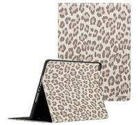 Selencia Coque tablette Sabi avec imprimé léopard pour iPad 9 (2021) 10.2 pouces / iPad 8 (2020) 10.2 pouces / iPad 7 (2019) 10.2 pouces - Soft Ivory Beige